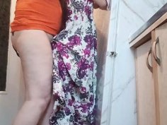 Stepmom fucks me doggystyle in kitchen while hubby s away