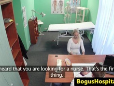 Busty euro doggystyle fucked in drs office