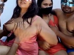 New year wife swap fun shy desi wife fucked by friend in hot threesome